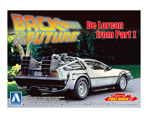 DeLorean DMC 12 Back To The Future I Pullback 1:43 Model Kit Aoshima 054758